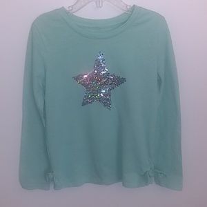 Girls long sleeve shirt light teal s(6/6x)
